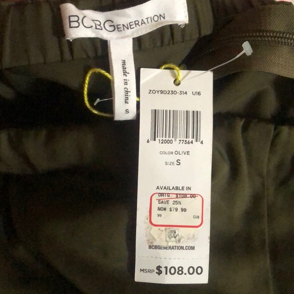 NWT BCBGeneration Strapless Olive Jumpsuit - Picture 3 of 3